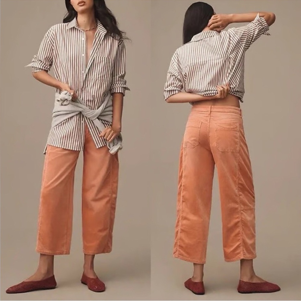 Anthropologie 🍑 Pilcro Corduroy Barrel Pants Size 24p petite in ✨NEW✨ Condition - Picture 7 of 12